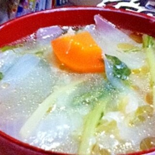 冷蔵庫の残り物すっきり中華スープ